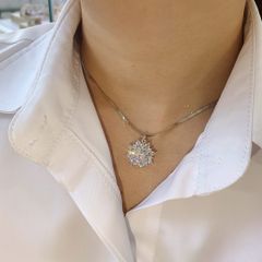 Mặt dây chuyền nữ bạc 925 đính đá CZ 5A 7.0ly ROWLER PA000341