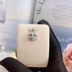 Mặt dây chuyền nữ bạc Thụy Sĩ họa tiết cỏ 4 lá đính đá Moissanite ROWLER PH000620