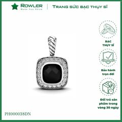 Mặt dây chuyền bạc Thụy Sĩ đính đá màu giác caro 10ly ROWLER PH000038