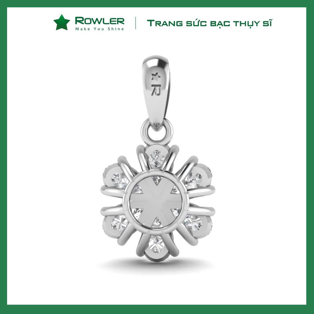 Mặt dây chuyền nữ bạc Thụy Sĩ hình hoa mai đính đá Moissanite ROWLER PH000584