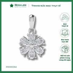 Mặt dây chuyền nữ bạc Thụy Sĩ hình hoa mai đính đá Moissanite ROWLER PH000584