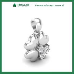 Mặt dây chuyền nữ bạc Thụy Sĩ họa tiết cỏ 4 lá đính đá Moissanite ROWLER PH000620