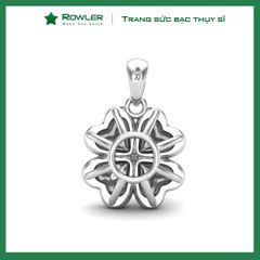 Mặt dây chuyền nữ bạc Thụy Sĩ họa tiết cỏ 4 lá đính đá Moissanite ROWLER PH000620
