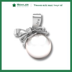 Mặt dây chuyền nữ bạc Thụy Sĩ họa tiết đính ngọc trai và đá Moissanite ROWLER PH000642