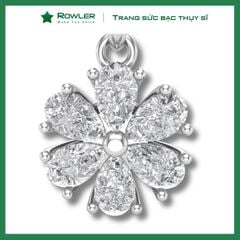 Mặt dây chuyền nữ bạc 925 hoa mai đính đá Cubic Zirconia 5A giọt 2*3mm ROWLER PA000584
