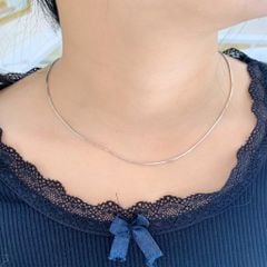 Dây chuyền nữ bạc 925 dây mì tròn mềm mịn ROWLER NA000707
