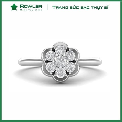 Nhẫn bạc 925 hoa mai đính đá Cubic Zirconia 5A ROWLER RH000373