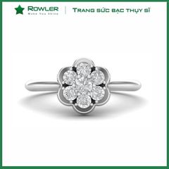 Nhẫn bạc 925 hoa mai đính đá Cubic Zirconia 5A ROWLER RH000373