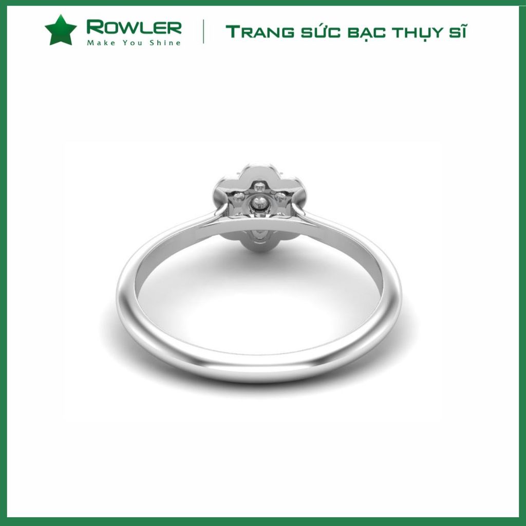 Nhẫn bạc 925 hoa mai đính đá Cubic Zirconia 5A ROWLER RH000373