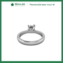 Nhẫn bạc 925 chấu tim cách điệu đính 1 viên đá chủ CZ 5A 6.0ly ROWLER RA000676
