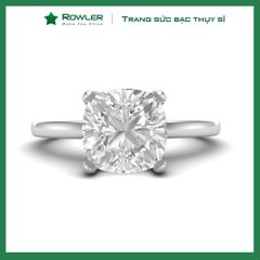 Nhẫn bạc đính đá Moissanite cushion vuông 6.5ly ROWLER RH000610