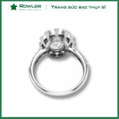 Nhẫn bạc đính Thụy Sĩ đá Moissanite Amethyst Oval 10ly ROWLER RH000841