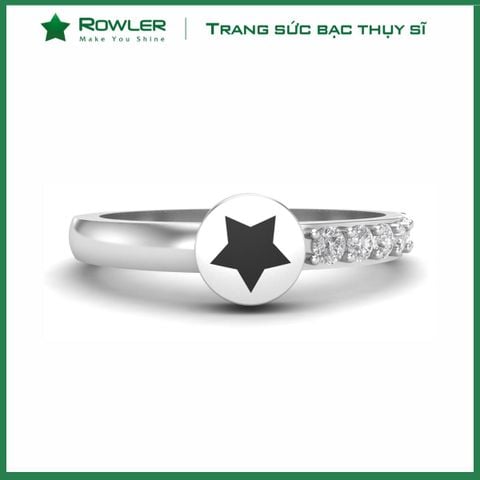 Nhẫn bạc Thụy Sĩ họa tiết ngôi sao đính đá Moissanite ROWLER RH000883