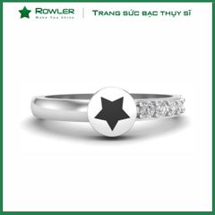 Nhẫn bạc Thụy Sĩ họa tiết ngôi sao đính đá Moissanite ROWLER RH000883