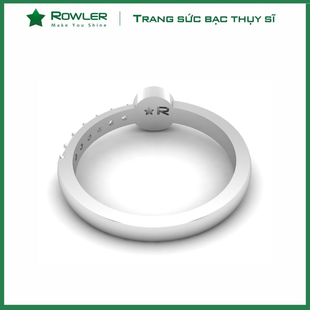 Nhẫn bạc Thụy Sĩ họa tiết ngôi sao đính đá Moissanite ROWLER RH000883