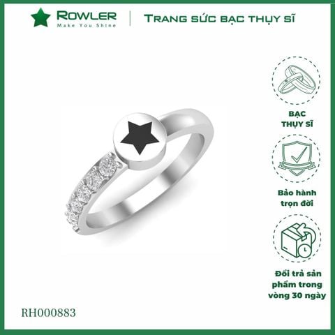 Nhẫn bạc Thụy Sĩ họa tiết ngôi sao đính đá Moissanite ROWLER RH000883