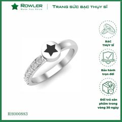 Nhẫn bạc Thụy Sĩ họa tiết ngôi sao đính đá Moissanite ROWLER RH000883