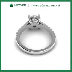 Nhẫn bạc đính đá Moissanite vuông 7.0ly Cushion Cut ROWLER RH000888