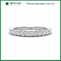 Nhẫn bạc Thụy Sĩ đính full đá Moissanite 1.8ly ROWLER RH000898