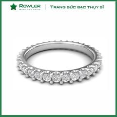 Nhẫn bạc Thụy Sĩ đính full đá Moissanite 1.8ly ROWLER RH000898
