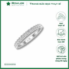Nhẫn bạc Thụy Sĩ đính full đá Moissanite 1.8ly ROWLER RH000898