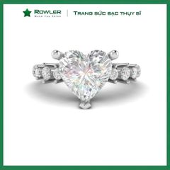 Nhẫn bạc đính đá Moissanite trái tim 7.0ly ROWLER RH000927