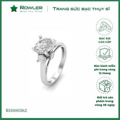 Nhẫn bạc 925 đính đá Cubic Zirconia 5A 6.5ly ROWLER RH000362