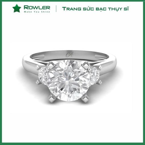 Nhẫn bạc 925 đính đá Cubic Zirconia 5A 6.5ly ROWLER RH000362