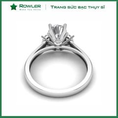 Nhẫn bạc 925 đính đá Cubic Zirconia 5A 6.5ly ROWLER RH000362