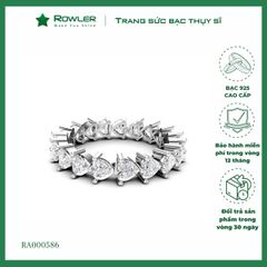Nhẫn bạc 925 đính full đá CZ 5A tim 3.0ly ROWLER RA000586