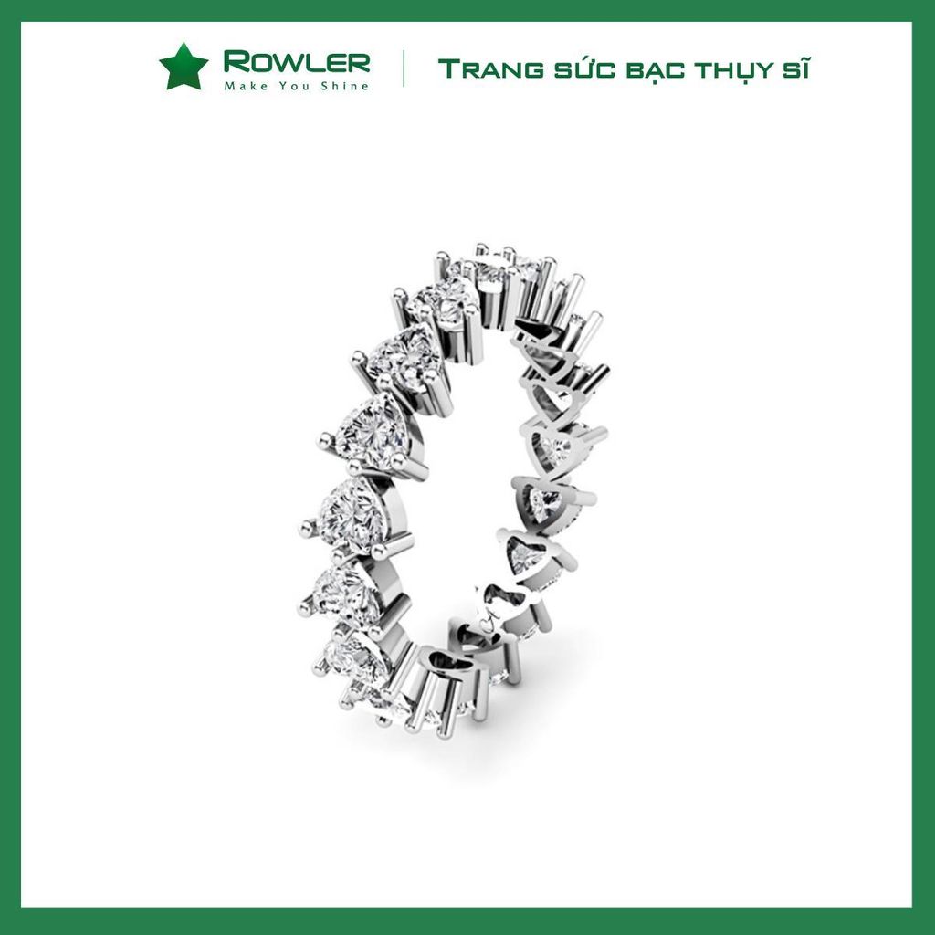Nhẫn bạc 925 đính full đá CZ 5A tim 3.0ly ROWLER RA000586