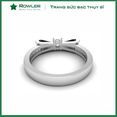 Nhẫn bạc họa tiết nơ đính đá Moissanite ROWLER RH000902