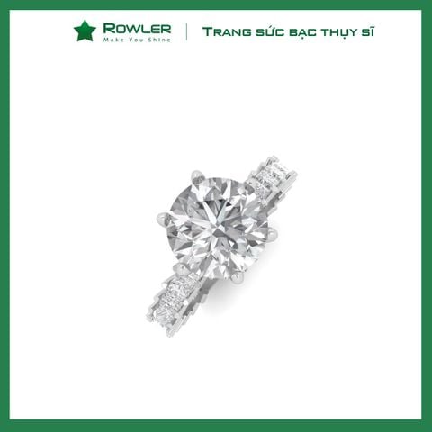 Nhẫn bạc 925 đính đá Cubic Zirconia 5A 8.0ly ROWLER RA000615