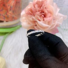 Nhẫn bạc 925 đính full đá Cubic Zirconia 5A chữ nhật 2*3ly ROWLER RA100613