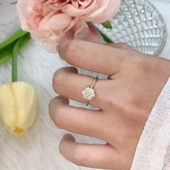 Nhẫn bạc 925 hoa mai đính đá Cubic Zirconia 5A ROWLER RH000373