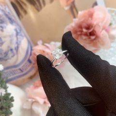 Nhẫn bạc đính đá Moissanite cushion vuông 6.5ly ROWLER RH000610