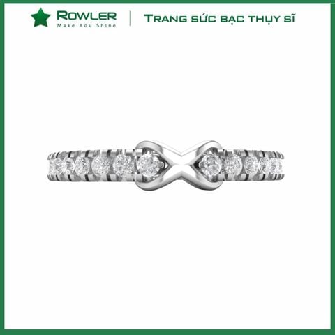 Nhẫn bạc họa tiết vô cực đính đá Moissanite 1.5ly ROWLER RH000844