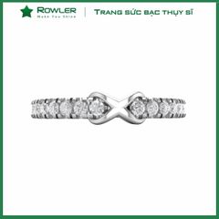 Nhẫn bạc họa tiết vô cực đính đá Moissanite 1.5ly ROWLER RH000844