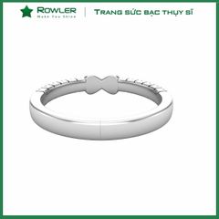 Nhẫn bạc họa tiết vô cực đính đá Moissanite 1.5ly ROWLER RH000844