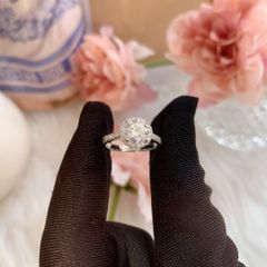 Nhẫn Bạc HALO đính đá Moissanite 7.0ly ROWLER RH000934