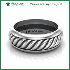 Nhẫn bạc Thụy Sĩ Nam xoắn thừng ROWLER RH000088