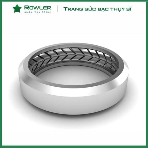 Nhẫn bạc Thụy Sĩ Nam trơn đánh xước RH000133