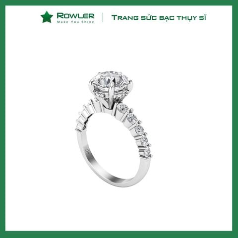 Nhẫn Solitaire bạc 925 đính đá Cubic Zirconia 5A 8.0ly ROWLER RA000614