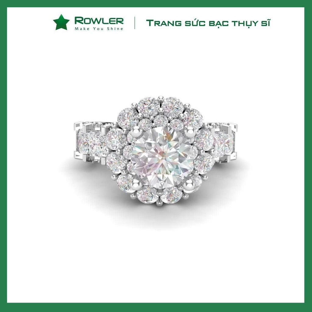 Nhẫn bạc Royal 925 đính đá Cubic Zirconia 5A 7.0ly ROWLER RA000953