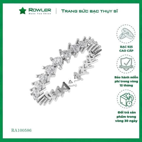 Nhẫn bạc 925 đính full đá tim 2.0ly ROWLER RA100586