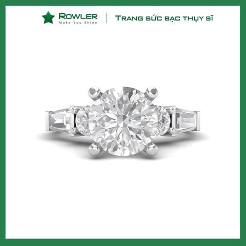 Nhẫn bạc 925 đính đá Cubic Zirconia 5A 6.5ly ROWLER RH000343