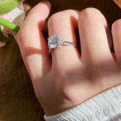 Nhẫn bạc 925 đính đá Cubic Zirconia 5A 6.5ly ROWLER RH000362