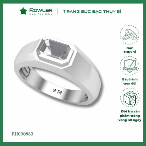 Nhẫn bạc unisex đính đá Moissanite ROWLER RH000863