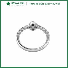 Nhẫn bạc nữ Thụy Sĩ họa tiết hoa Lilac đính đá Moissanite ROWLER RH000916