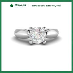 Nhẫn bạc Solitaire đính đá Moissanite 6.0ly ROWLER RH000935